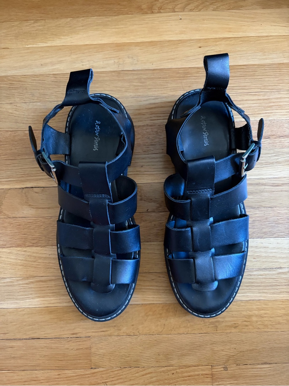 & Other Stories Black Leather Fisherman Sandals